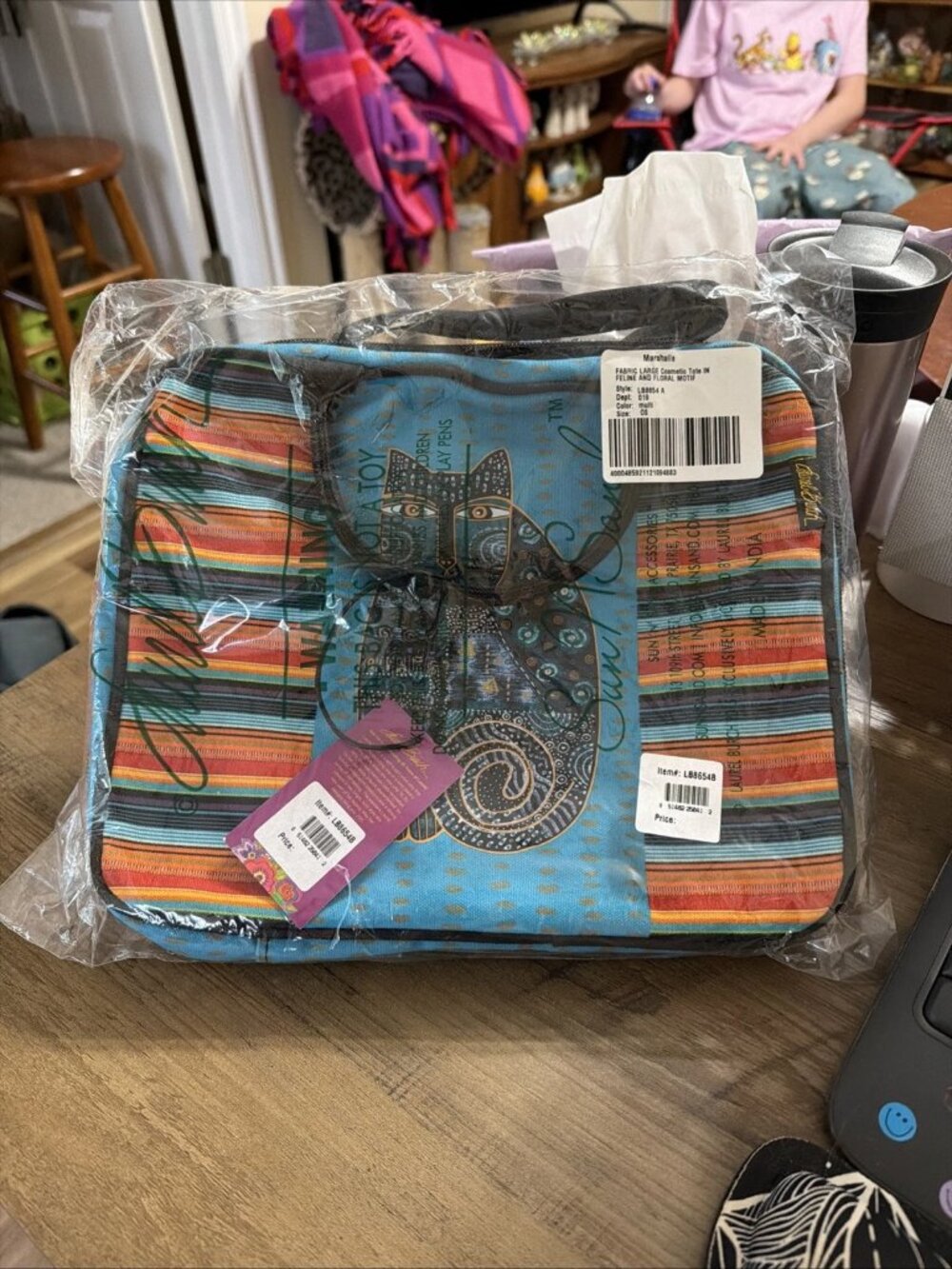 Laurel Burch Hippie Kitty Cat Cosmetic Makeup Travel Tote - NWT - Picture 4 of 5